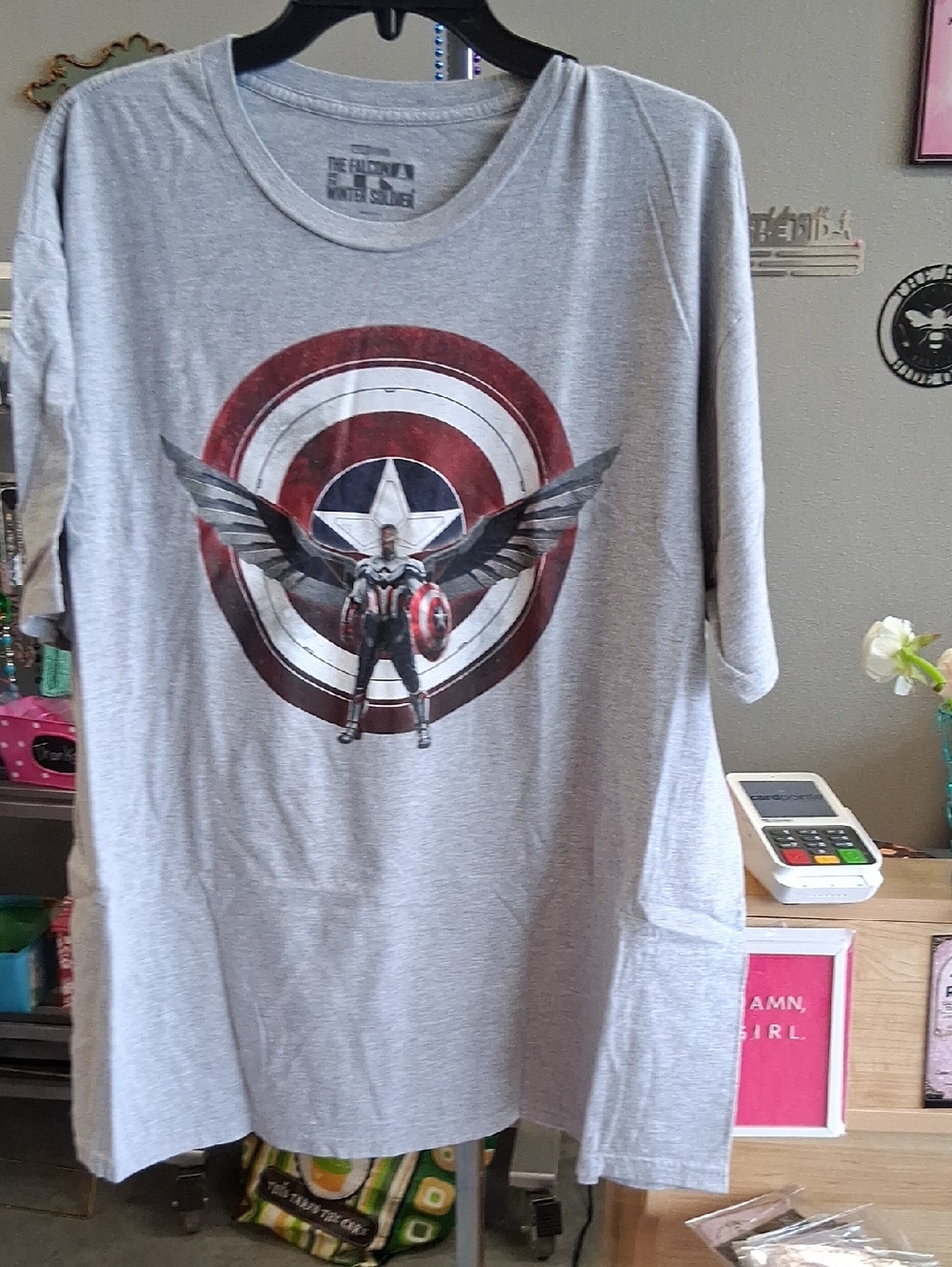 Marvel Grey Short Sleeve Captain America Shield Tee